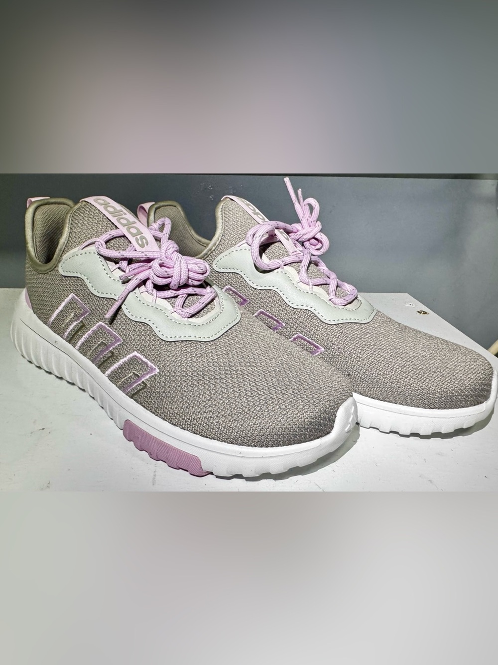 adidas Women's Knit Sneakers in Taupe & Lavender